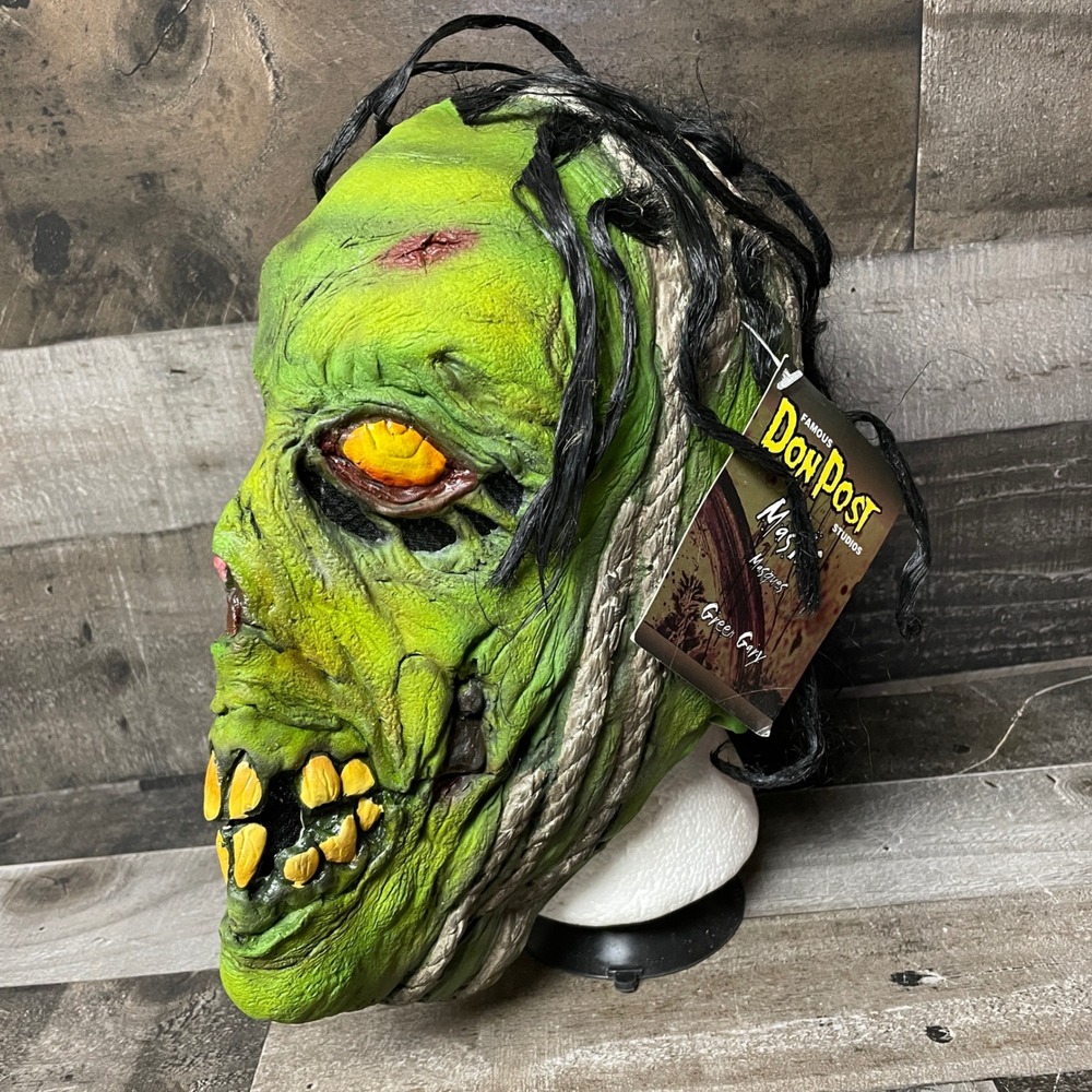 Don Post Studios Green Gary Zombie Mask Famous Monsters Halloween Prop